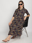 Multi Indian Printed Fit and Flare Maternity Maxi Dress